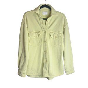 Wilfred Free Oversized Jersey Shacket Women’s 2XS | Yellow Lime Button Up Shirt